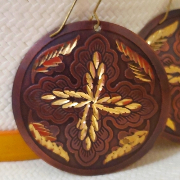 Round Drop Earrings - Picture 2 of 5